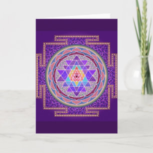 Carte de voeux pourpre de Sri Yantra