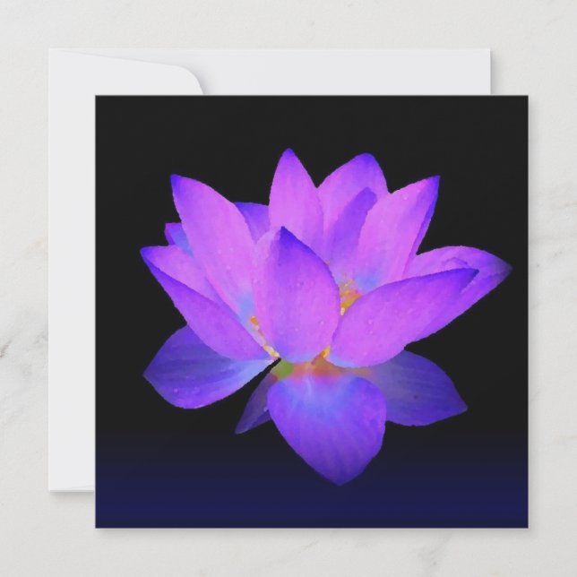 Carte de voeux pourpre d'invitation et de Lotus (Devant)