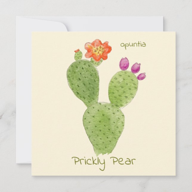 Carte de voeux Prickly Pear Cactus (Devant)