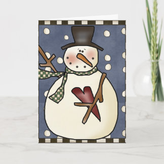 Carte de voeux Prim Winter Snowman design2