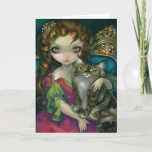 Carte de voeux "Princess with a Maine Coon Cat"