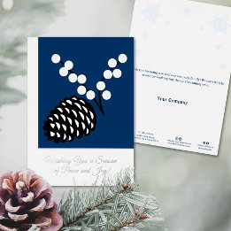 Carte de vœux professionnelle avec cône de pin en