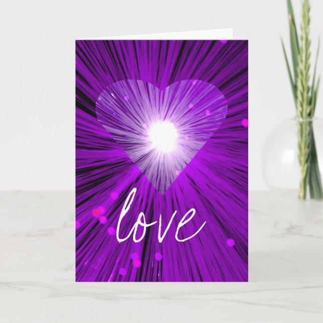 Carte de vœux "Purple Heart" "Amour" "Votre Texte" (Devant)