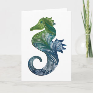 Carte de voeux Quilled Seahorse