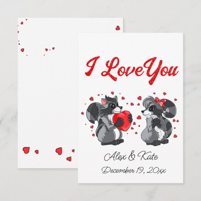 Carte de voeux Raccoon (Devant / Derrière)