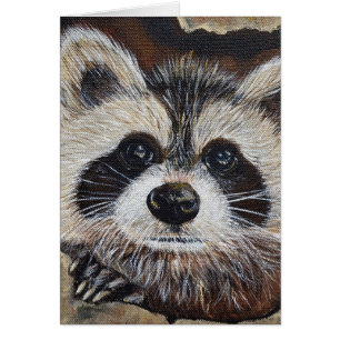 Carte de voeux Raccoon Painting