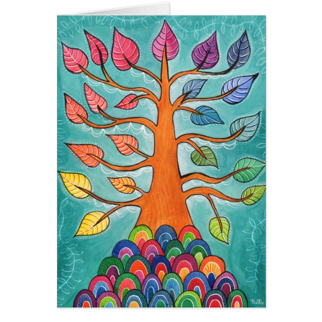 Carte de voeux Rainbow Color Hue Tree (Devant)