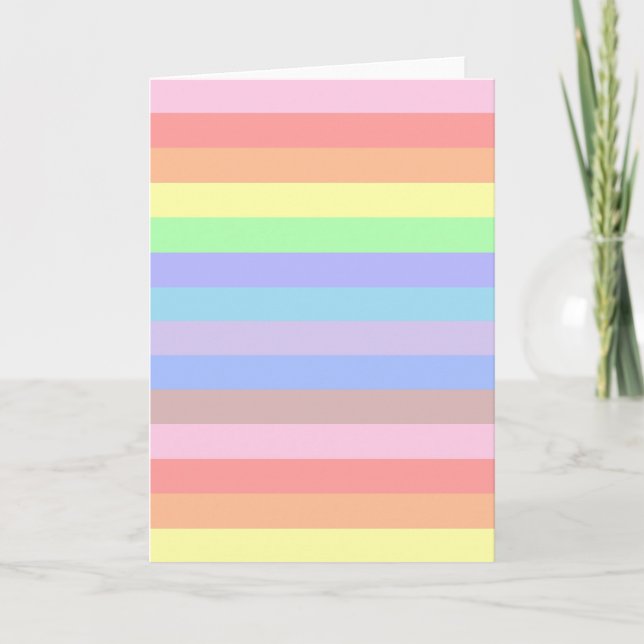 Carte de voeux Rainbow Pastel Stripes (Devant)