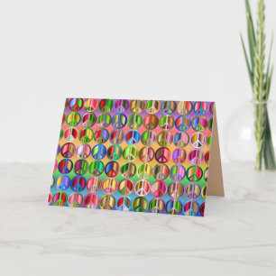 Carte de voeux Rainbow peace signe