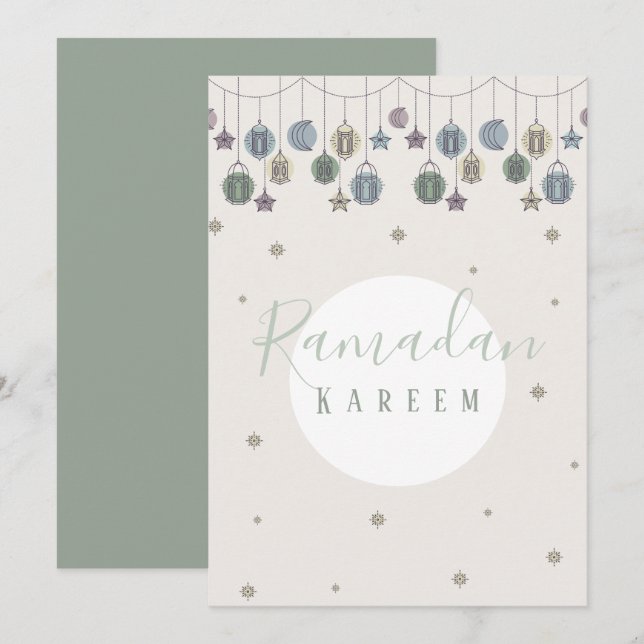 Carte de voeux Ramadan Kareem, carte cadeau (Devant / Derrière)