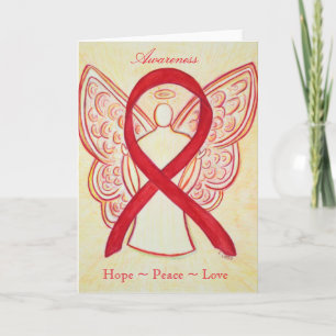 Carte de voeux Red Awareness Ribbon Angel