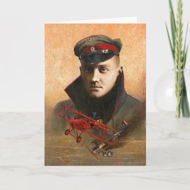 Carte de voeux Red Baron Portrait (Devant)