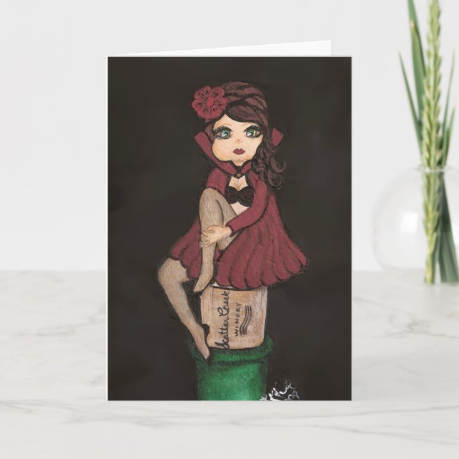 Carte de voeux Red Cape Quantum Cutie Girl (Devant)