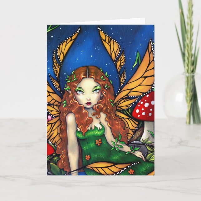 Carte de voeux "Red Haired Fairy Queen" (Devant)