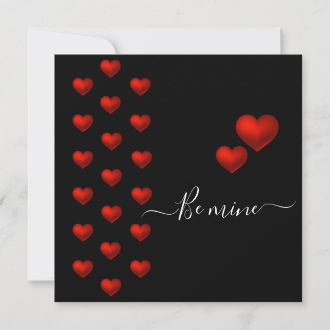 Carte de voeux Red Heart Black Valentine Flat (Devant)