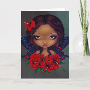 Carte de voeux "Red Hibiscus Fairy"