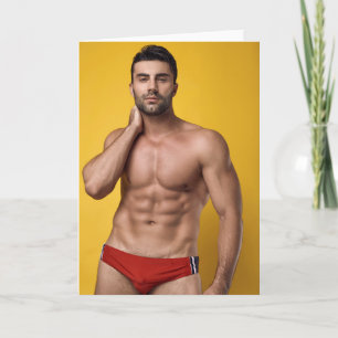 Carte de vœux Red Speedo Hot Guy