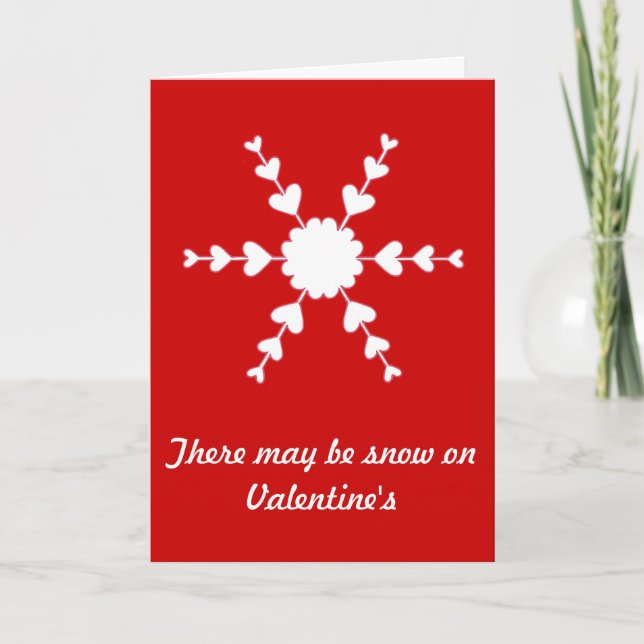 Carte de voeux Red White Valentine Heart Snowflake (Devant)