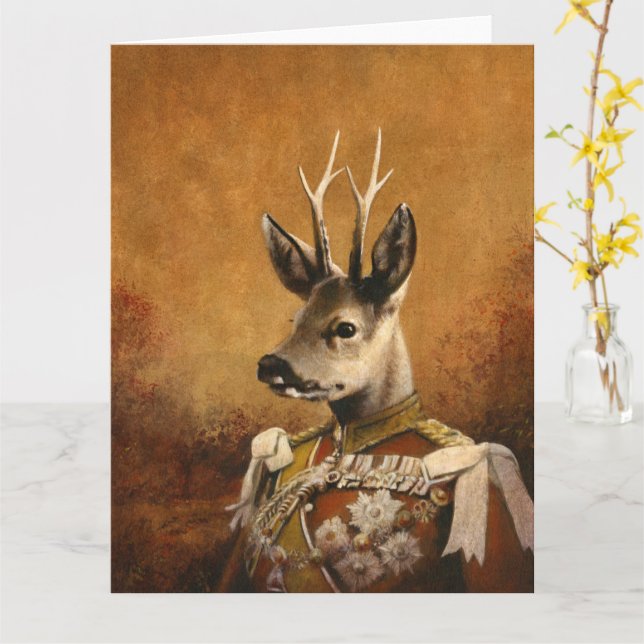 Carte de voeux Rega Roe Deer (Fleur jaune)