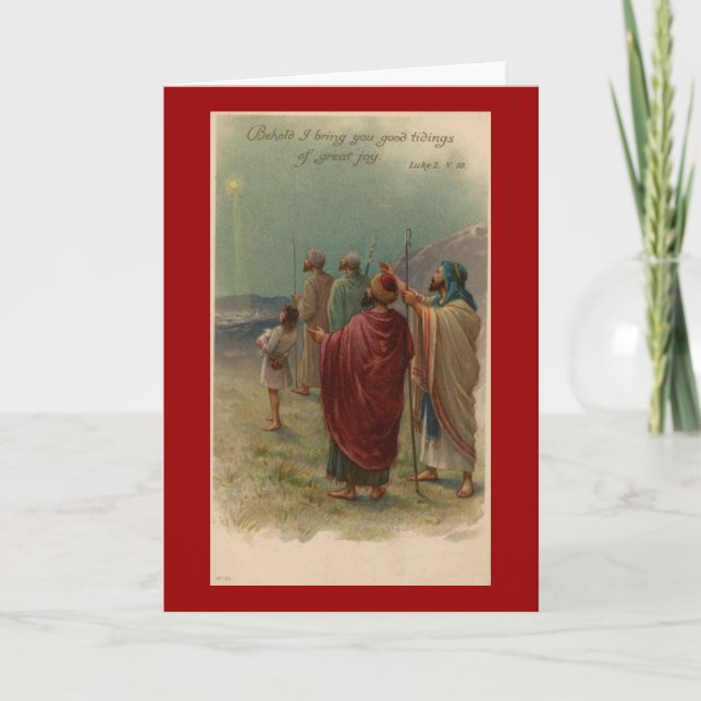Carte de voeux religieuse de bergers de Noël (Devant)
