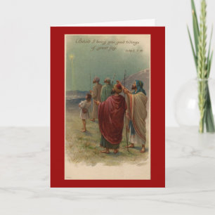 Carte de voeux religieuse de bergers de Noël