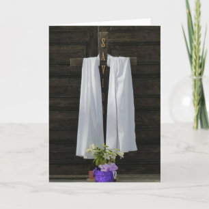 Carte de voeux religieuse de Pâques, Croix en bois