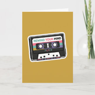 Carte de vœux Rétro Cassette « Rebobinez Votre Esp