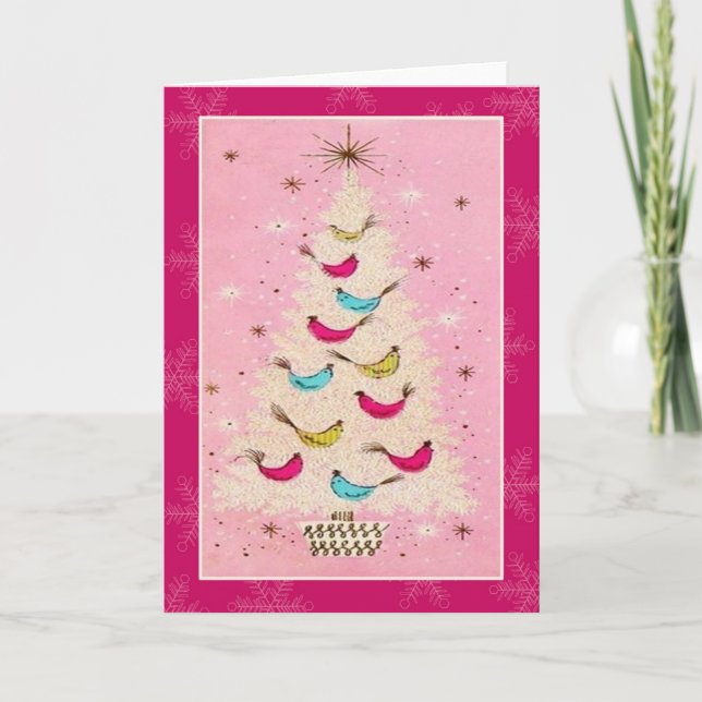 Carte de voeux Retro Christmas Tree (Devant)