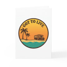 Carte de vœux Rétro Coucher de soleil Got To Live