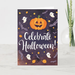 Carte de vœux rétro pour célébrer Halloween