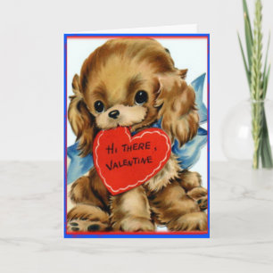 Carte de voeux Retro Valentine Puppy- Valentines