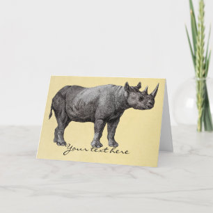 Carte de voeux Rhino vintage