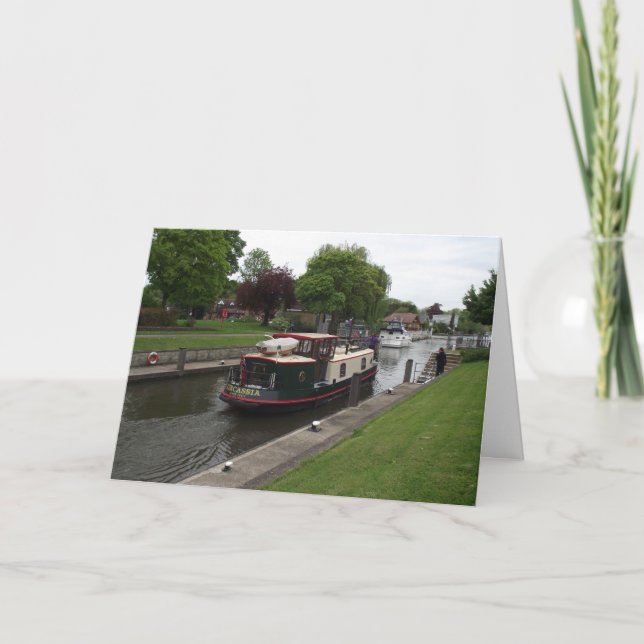Carte de voeux River Thames at Chertsey Lock (Devant)