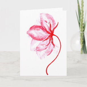 Carte de vœux romantique Fleur Baisers au rouge à