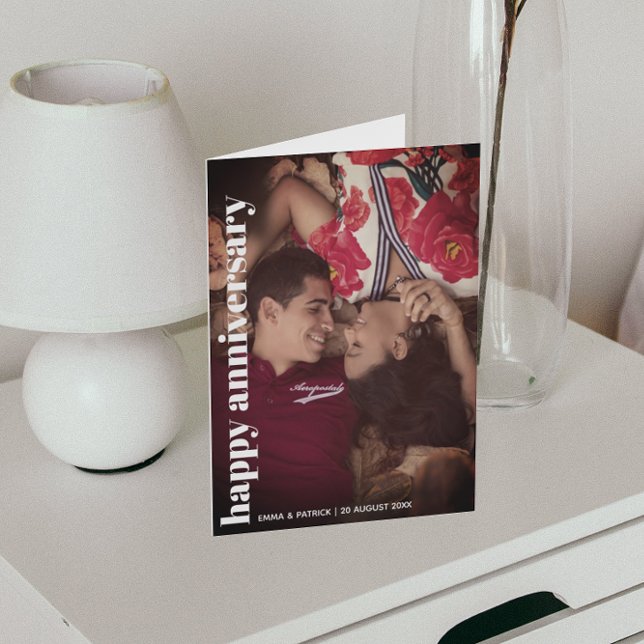 Carte de voeux romantique tendance photo d'anniver (Créateur téléchargé)