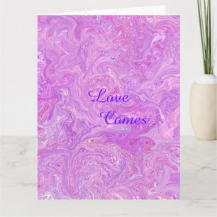 Carte de voeux rose amour extra-grande romantique