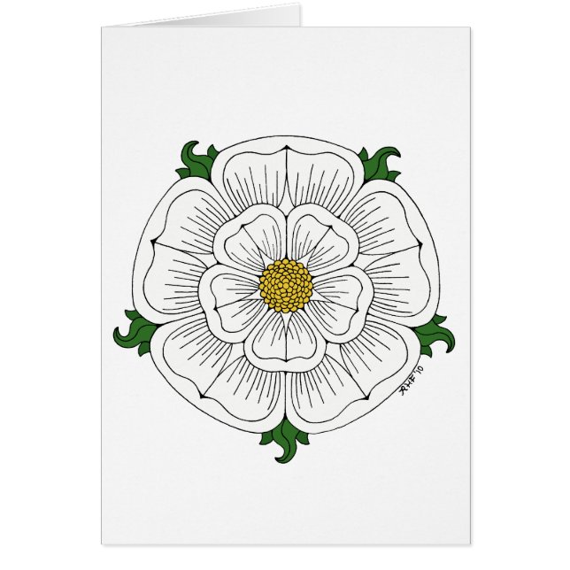 Carte de voeux Rose blanche de York (Devant)
