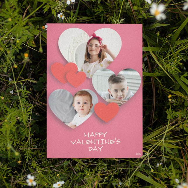 Carte de voeux rose Coeur tendance (Créateur téléchargé)