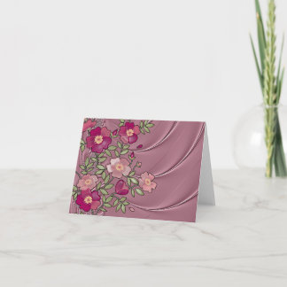 Carte de voeux Rose-Colorée par satin liquide de