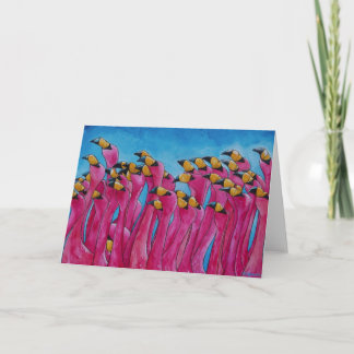 Carte de voeux rose de Flamant rose