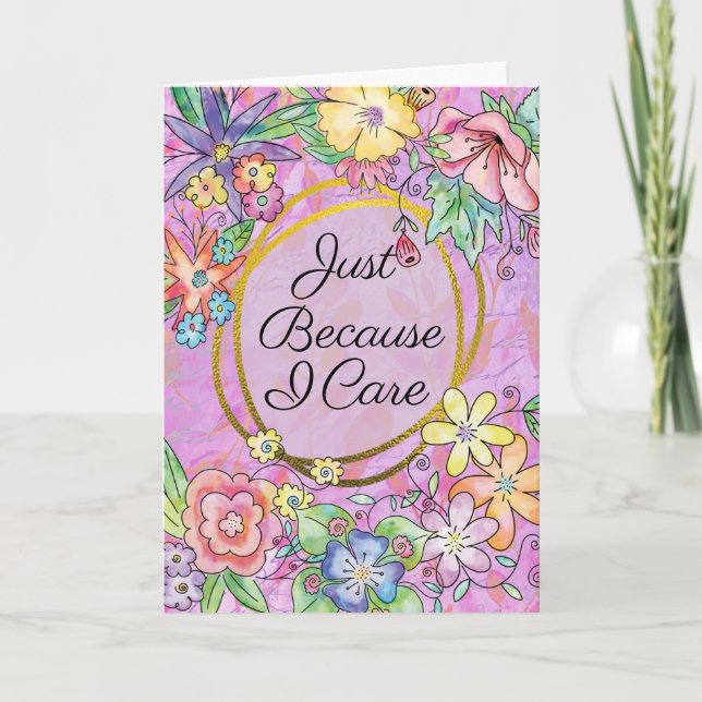 Carte de vœux Rose Juste Parce que Je Me Soucie de (Devant)