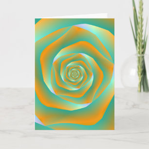 Carte de voeux Rose orange et vert