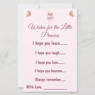 Carte de vœux Rose pour Bébé Princesse Royale