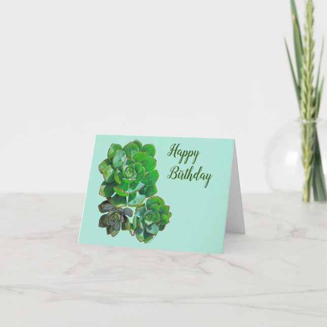Carte de voeux Rosette Succulents (Devant)
