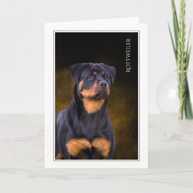 Carte de voeux Rottweiler blanche (Devant)