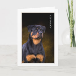 Carte de voeux Rottweiler blanche