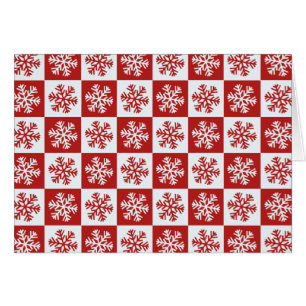 Carte de voeux rouge blanc damier