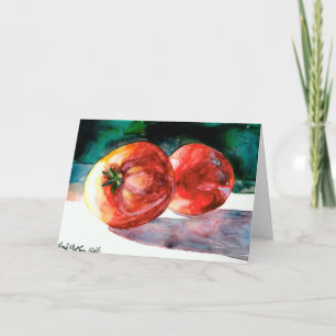Carte de voeux rouge de 2 tomates