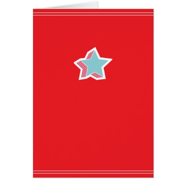Carte de voeux rouge Star moderne (Devant)