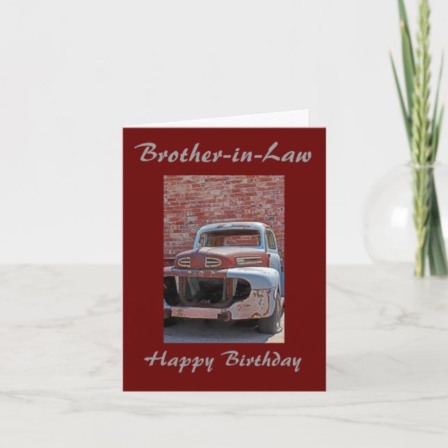 Carte de voeux rouillée d'anniversaire de camion (Devant)